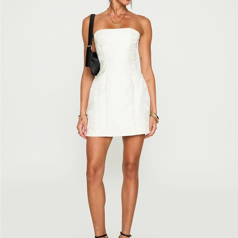 Princess Polly Heaven Sent Strapless Mini Dress White